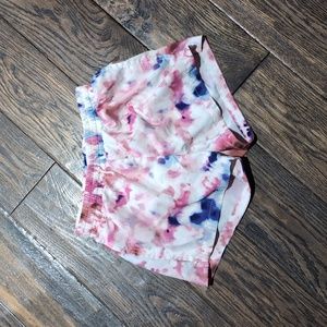 Lined tie dye athletic shorts
